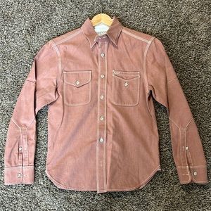 Freenote Lambert Button Down Shirt, Red, Size Small